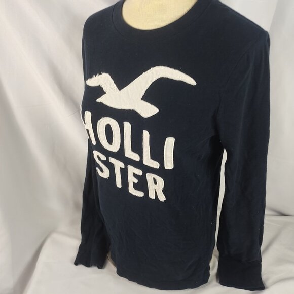 Women's Hollister Blue Long Sleeve Pullover Crew Neck T-Shirt Size Small - Picture 3 of 6